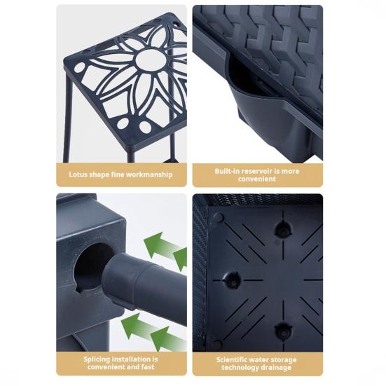 Planter Box with Trellis Automatic Watering Easy Assembly Raised Garden Bed All-Weather Safe Planting Box for Climbing Vertical Plant