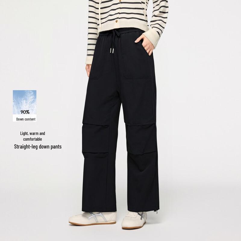 

FivePlus Women s Winter Warm White Duck Down Wide-Leg Pants L