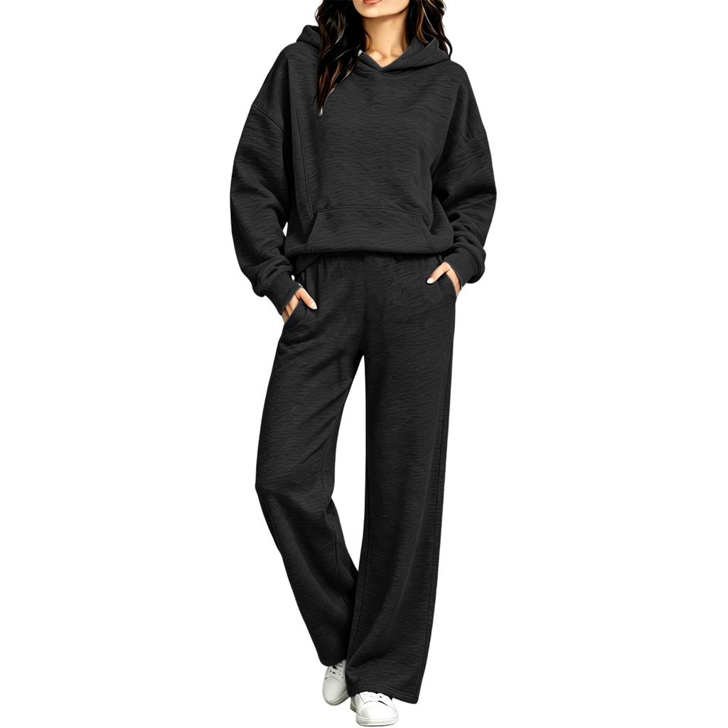Women's Casual Hoodie and Jogger 2 Piece Set for Fall Winter