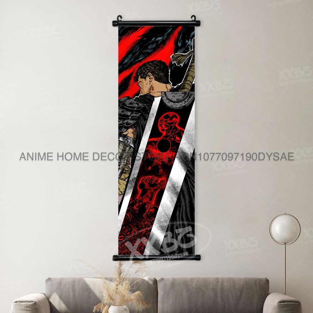 Berserk Poster Anime Scrolls Picture Guts Hanging Painting Griffith Wallpaper Casca Home Decoration Black Swordsman Wall Artwork