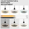 AC85-265V LED Fan Ceiling Light Fan and Lamp 2-in-1 3-Speed Modes E27 LED Lamp with Remote Controller for Living Room Bedroom