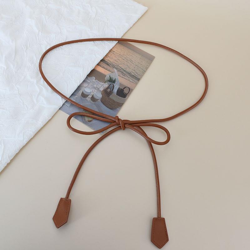 Womens Stylish Soft Faux Leather Rope Belt With Adjustable Tie For Dresses And Coats