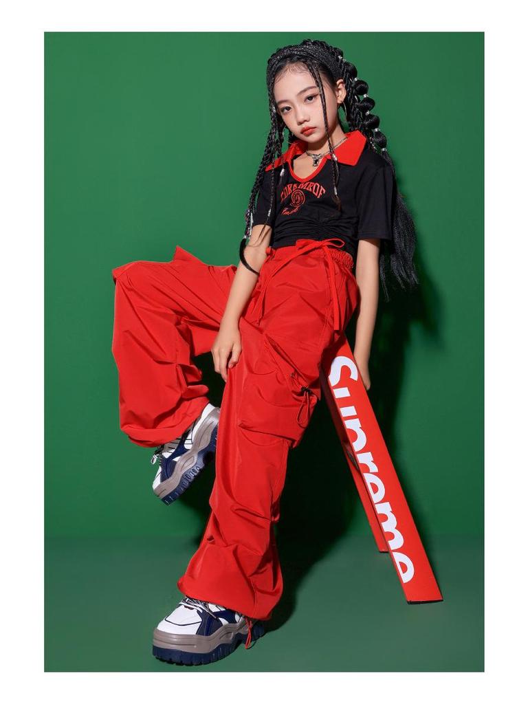 Girls' Japanese Street Jazz Dance Costume - Children's Trendy Hip-Hop Performance Suit