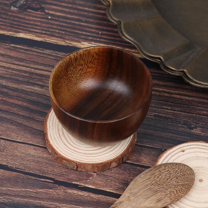 Food Containers Wooden Soup Bowl Fruit Wooden Household Kitchen Bowl Cutlery Basin Fruit Bowl Salad Bowl Storage Wood Bowl