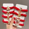 Zinc Zinc Alloy New Year Hair Rope Red Chinese Style Bracelet Cute Snake Year Hair Ring  Girls