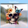 Skeleton Halloween Flower Butterfly Pattern Acrylic Pendant For Car Decoration