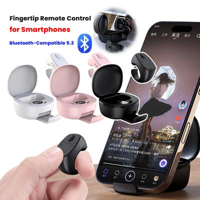 Fingertip Remote Control Bluetooth-Compatible 5.3 Scrolling Ring Multi-Function Selfie Button Digital Display for Smartphones