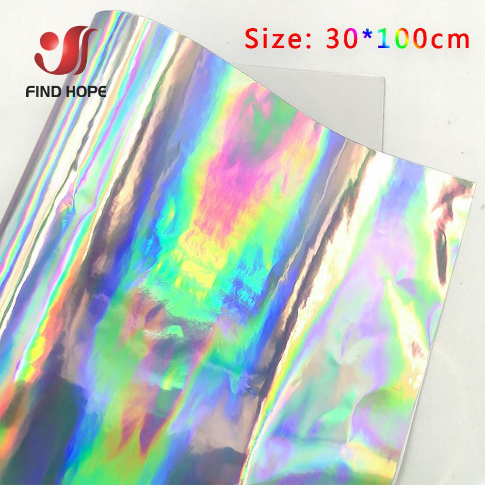 Holographi Rainbow Silver Craft Permanent Vinyl Adhesive Waterproof Scrapbook Letter Vinyl Cup/Wall/Glass Decor Sticker Roll DIY