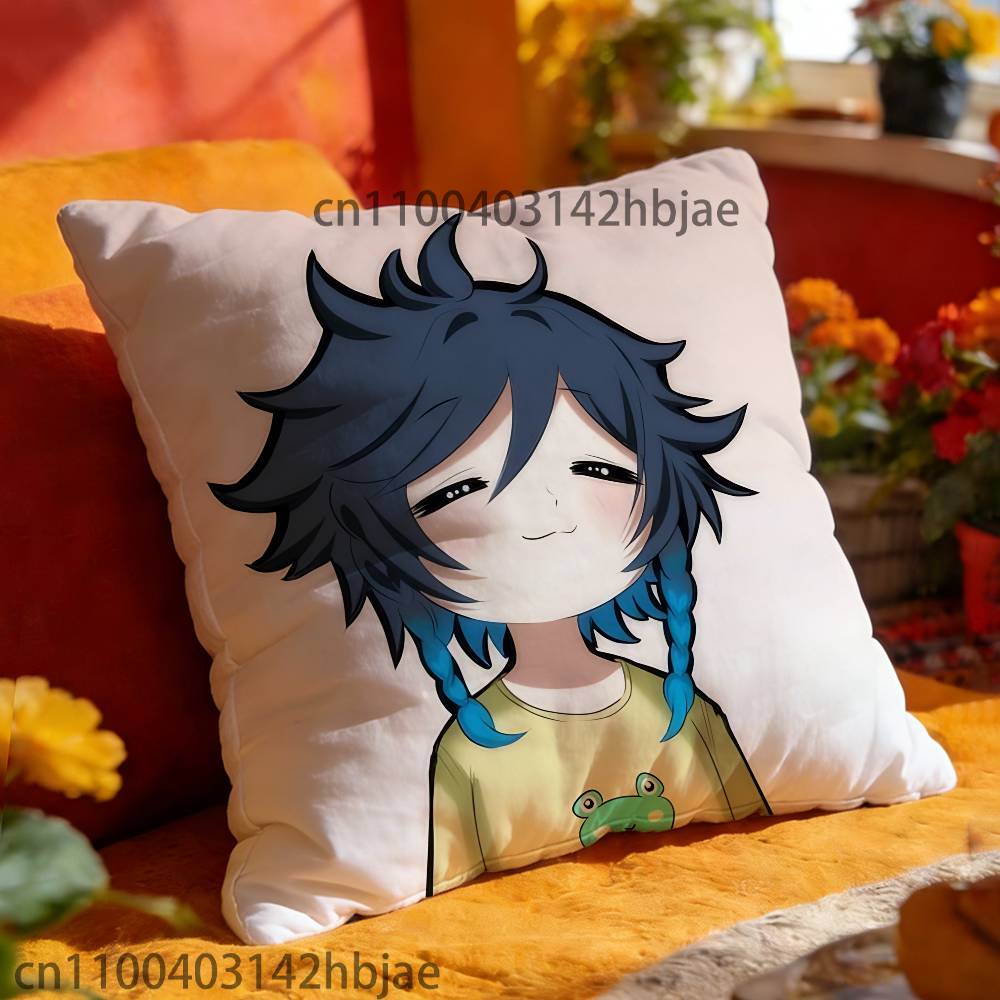 Venti Chibi Pillow Case Print Polyester Fiber 40X40 cm Home Sofa Throw Cushion Cover Decoration