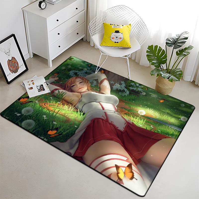 

Гаряче аніме SAO Sword Art Online Сучасний будинок Вітальня Підлога Матова Спальня Килим Плакат Килимок Візерунок Декоративний квадратний килимок Подарунок 40x60cm(15x23 in)