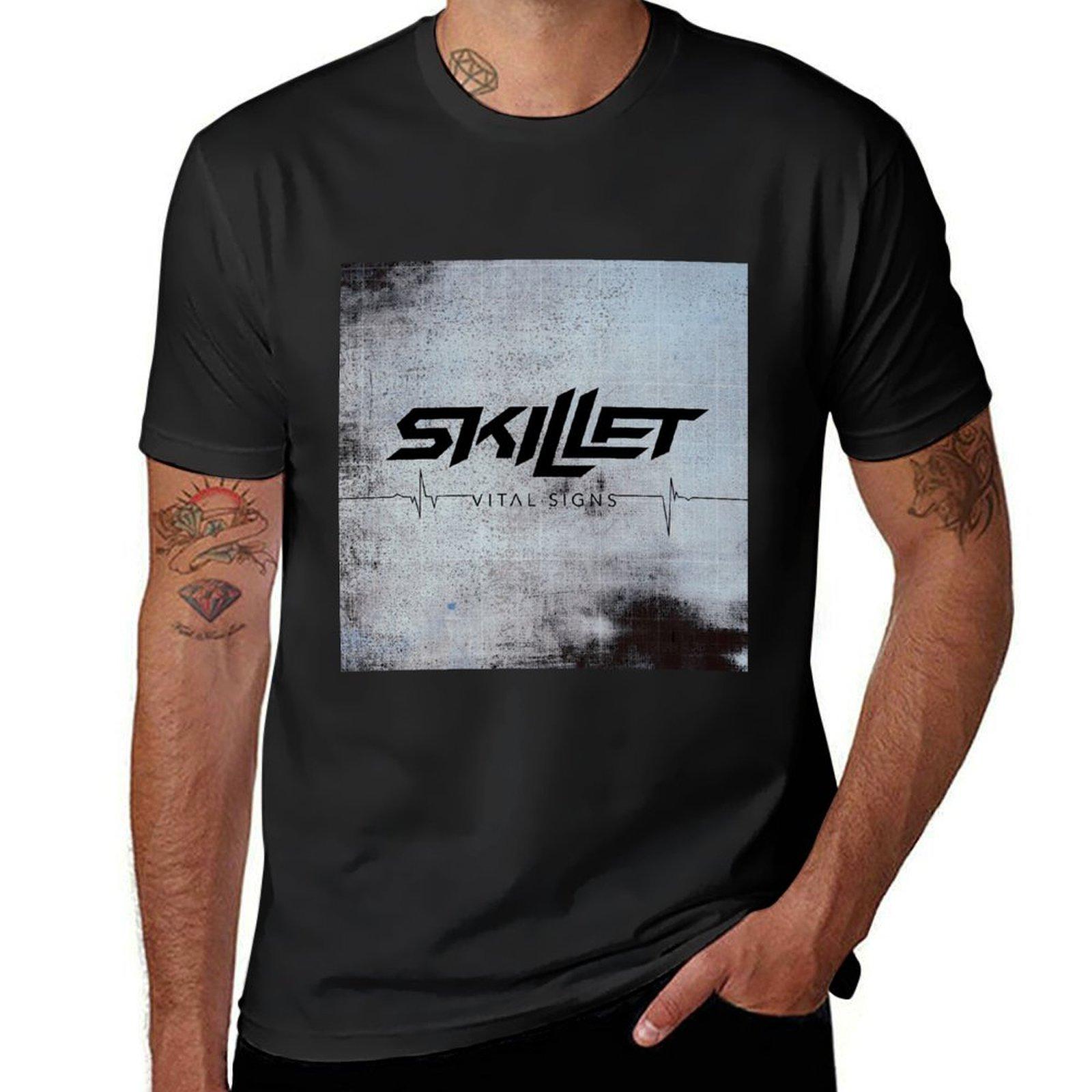

Skillet vital signs Tshirt summer tops Short sleeve tee oversized t shirt men 4XL