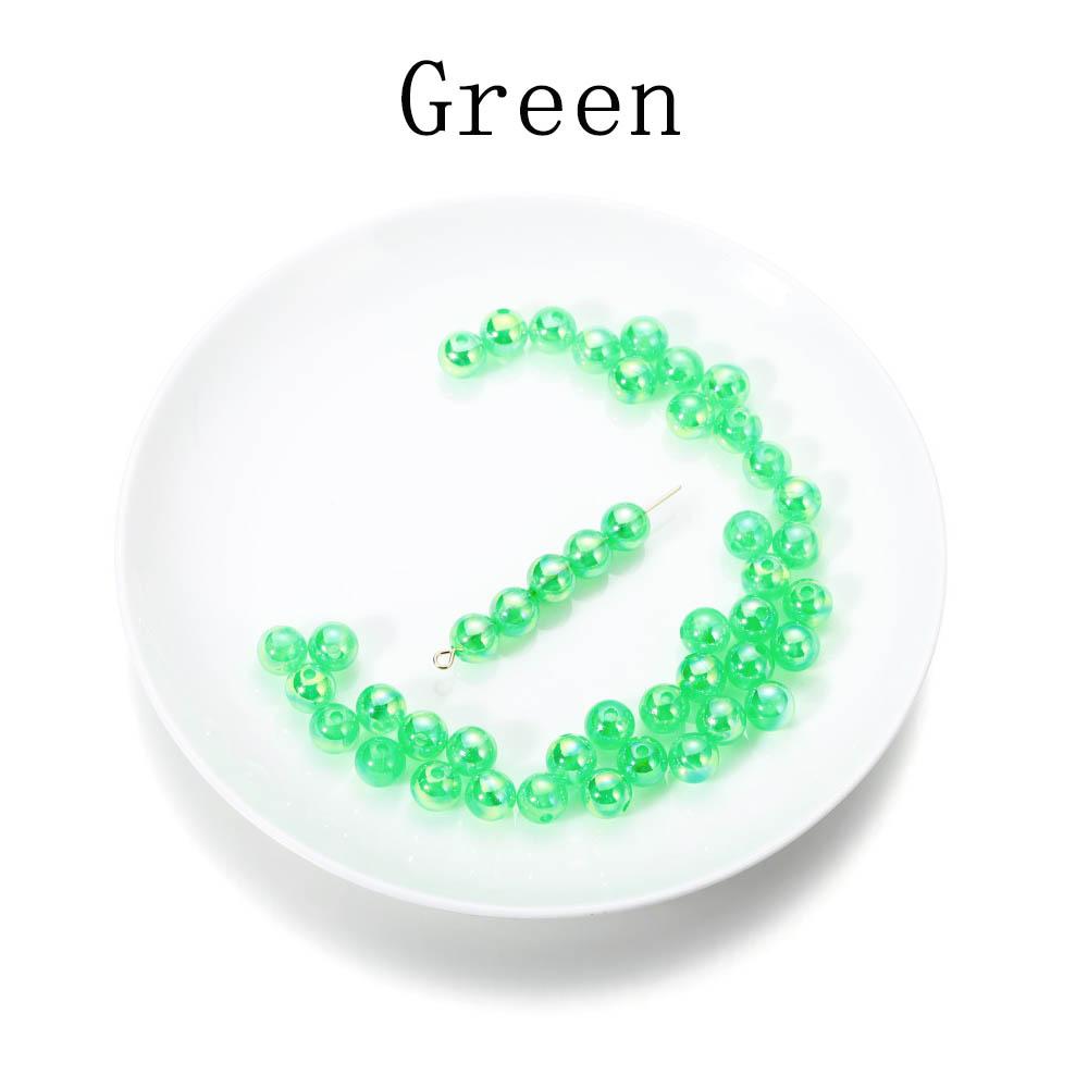 6/8/10mm Imitation ABS Pearl Beads Rainbow Color Round Loose Spacer Bead Scrapbook Decoration DIY Jewelry Making Accessories