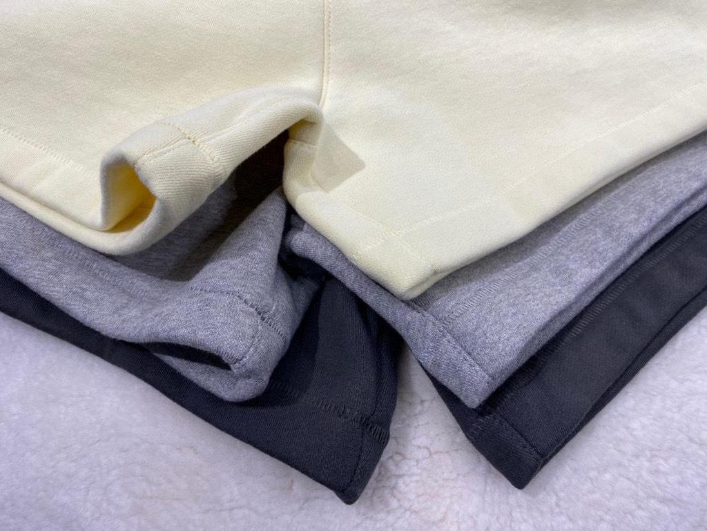 Essentials Mid-Waist Leather Label Fleece Casual Shorts