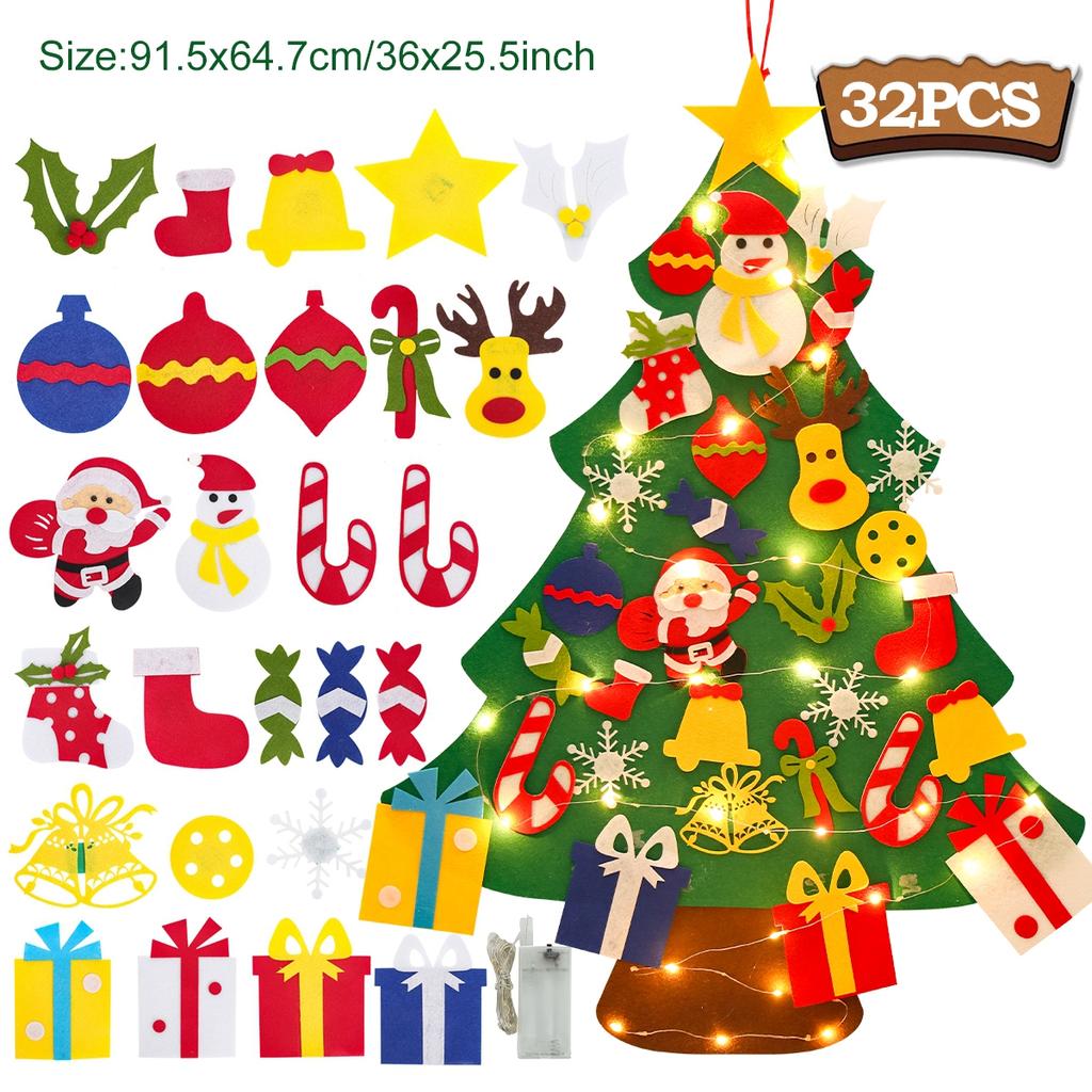 Kids DIY Felt Christmas Tree Merry Christmas Decorations For Home 2025 Christmas Ornaments Navidad Gifts Xmas Tree New Year 2025