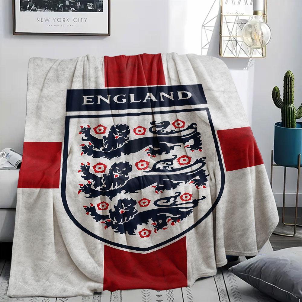 England national football logo Printed Flannel Blanket, soft throw for bedroom sofa, washable,soccer fan merchandise, great gift. 80cm x 120cm