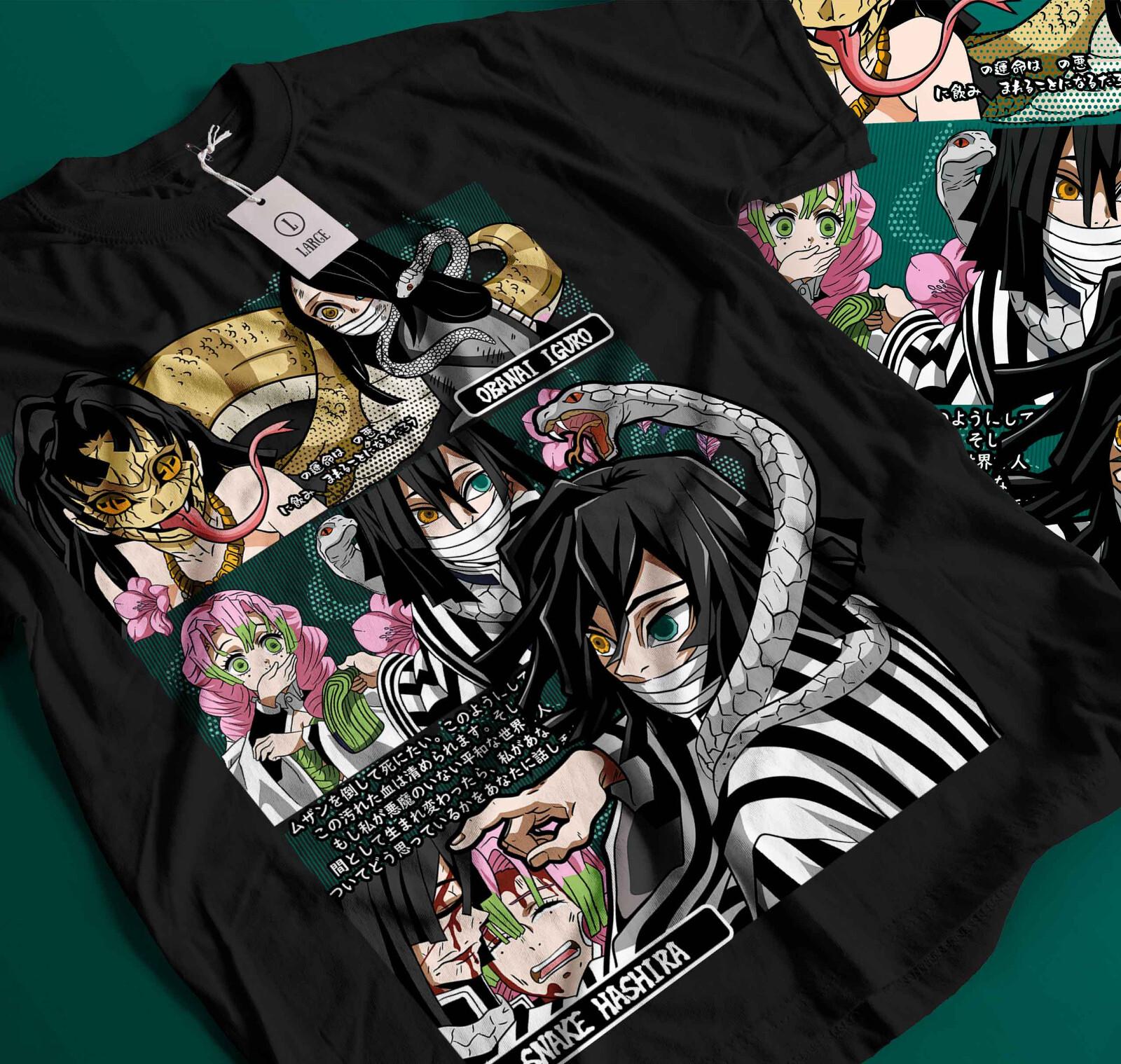 Obanai Iguro T-shirt Kimetsu No Yaiba Anime Nezuko Tanjiro Shirt All Size 273 M