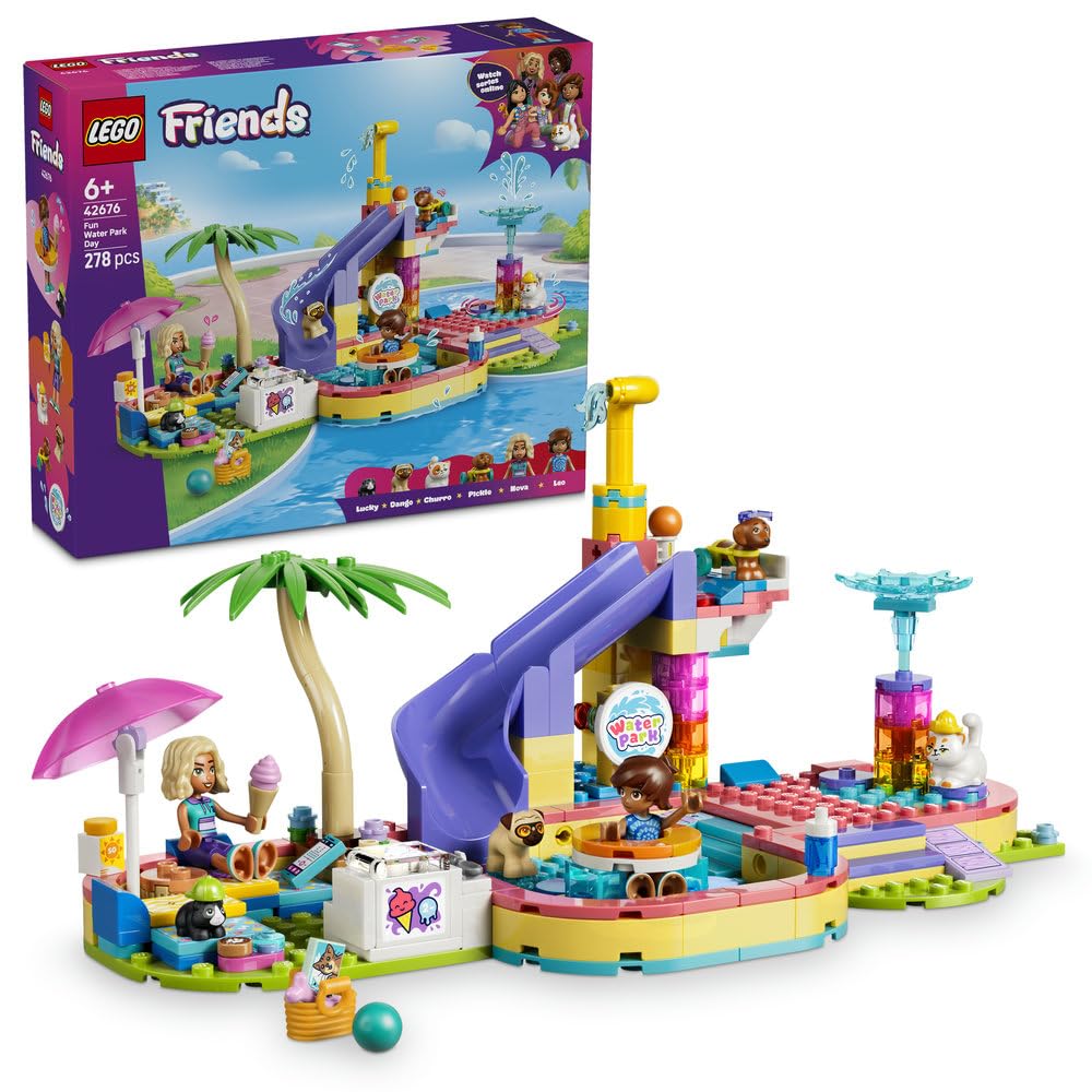 LEGO Friends Water Park Toy - Birthday Present, Building Blocks, Educational Toy for Girls and Boys, Ages 6, 7, 8, 9, Decorative Toy, Pretend Play, Ro