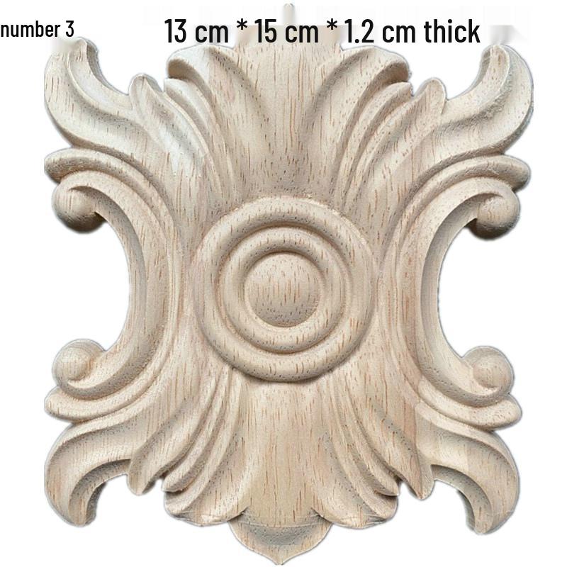 Europäische Massivholz-Schnitzerei-Applikation: Dekorative Blumen Schleife für Wände & Möbel