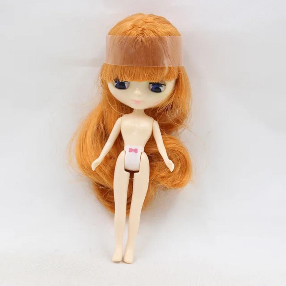 Mini Blyth with bangs nude doll 10CM different hair color with random dress cloes eyes normal body DIY fashion toys