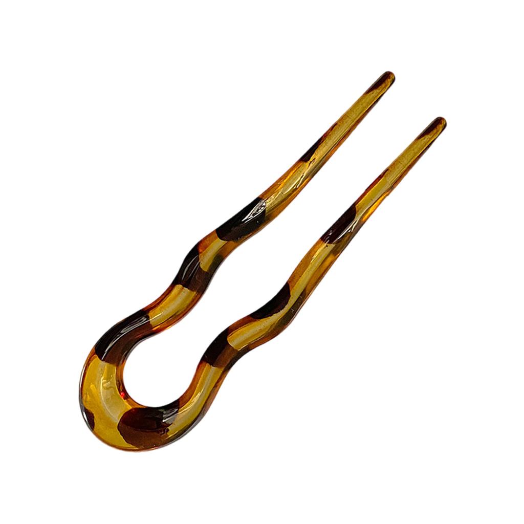 Wellenförmiger U-förmiger Haarstab für stilvolle Frisuren Elegante 2-zinkige Hochstecknadel für Frauen Mädchen Handgefertigte Kopfschmuck-Accessoires