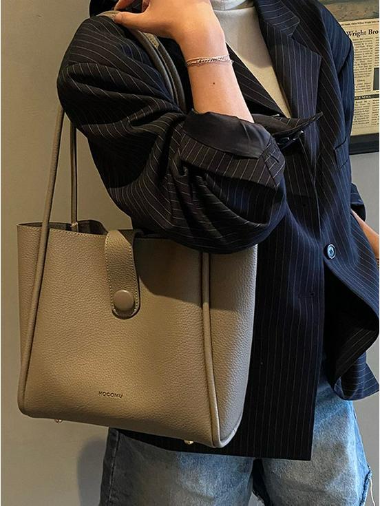 Women's Large Capacity Retro Commuter Tote Bag, Winter 2025, Soft Leather, High-end Shoulder Bag
