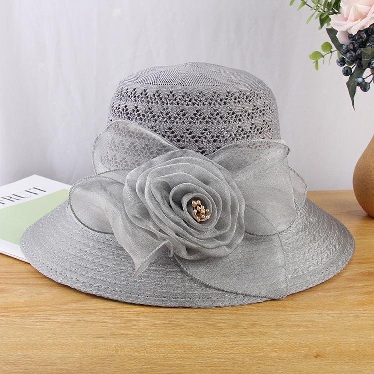 Mesh Flower Organza Fisherman's Hat Children Summer Breathable Sun Visor Elegant Dome Sun Hat