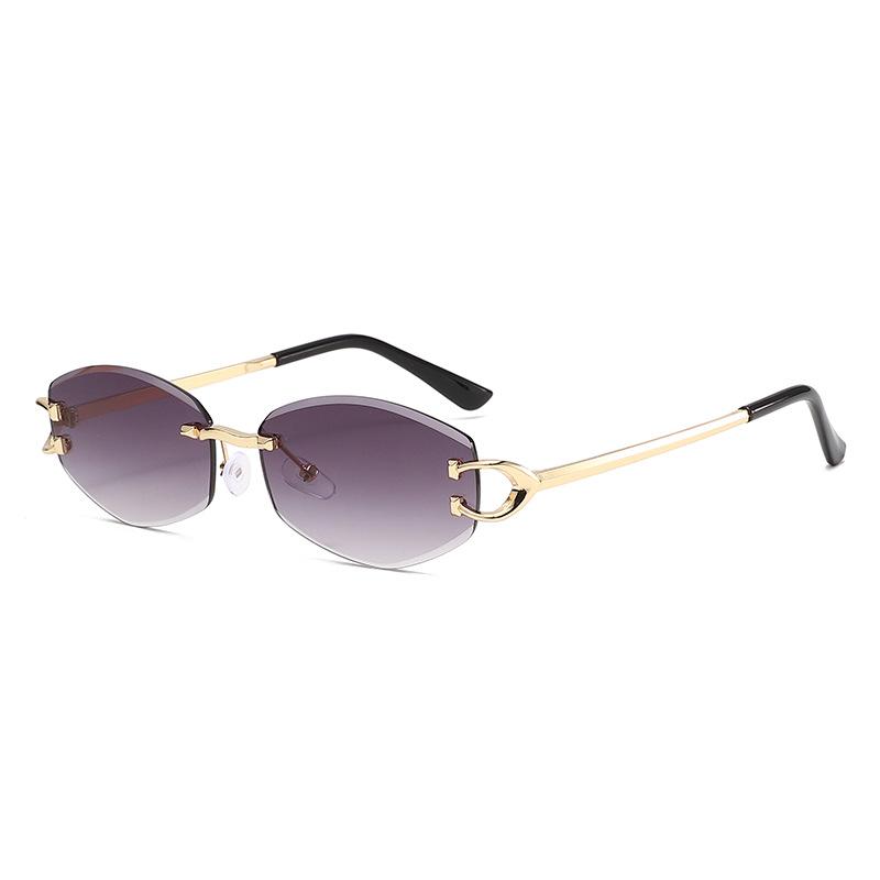 Fashion frameless sunglasses women's high-end sense high-quality European and American trendy outdoor sunglasses sunglasses women's trend spot