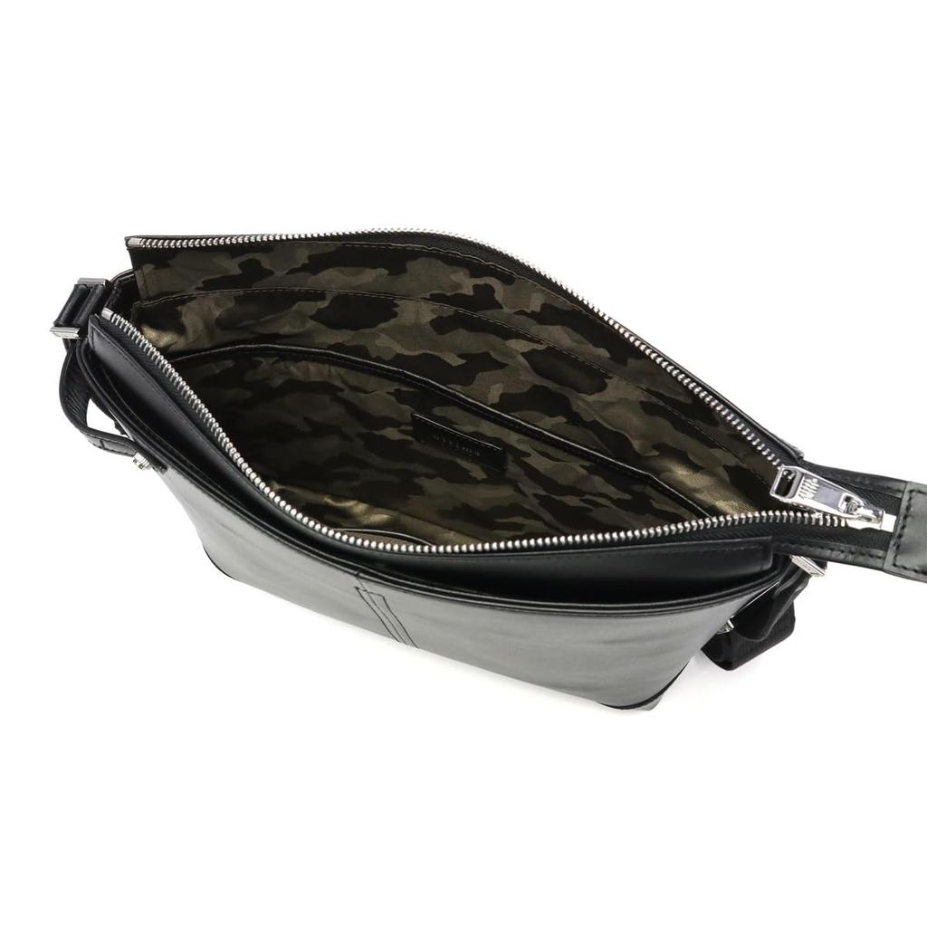 Ultima Tokyo Men's Shoulder Bag, Genuine Leather, Made In Japan, Fits 10-inch Tablets, Includes Anti-Virus Pocket, Bart 70112, Navy, Free Size