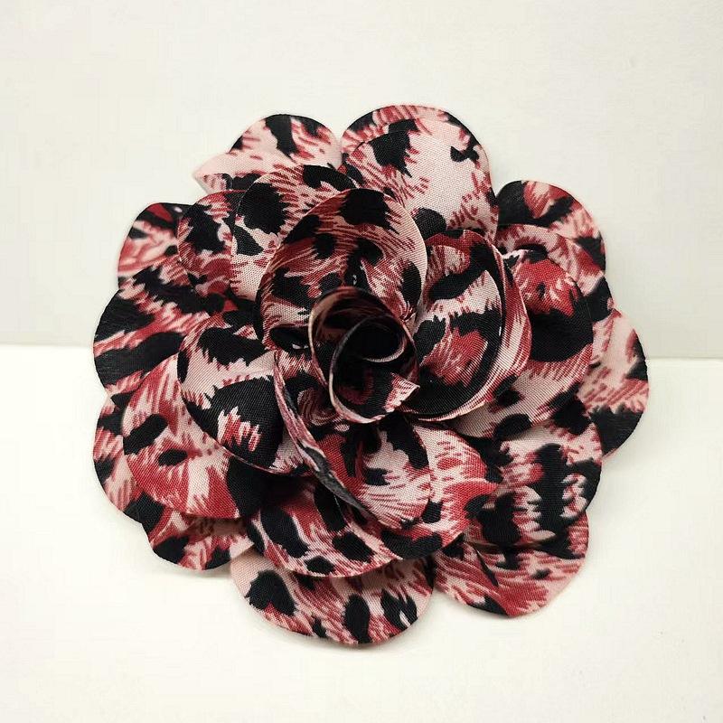 Chiffon leopard-print brooch One size