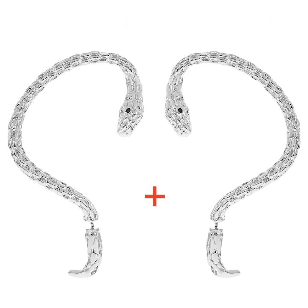 Punk Retro Snake Shaped Earrings For Men And Women Fashion Creative Animal Golden Color Silver Color Python Pattern Ear studs