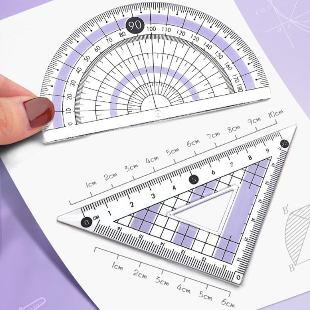 8PCS Multifunctional Student Ruler Set Protractor Stationery Ruler Set  School Starts