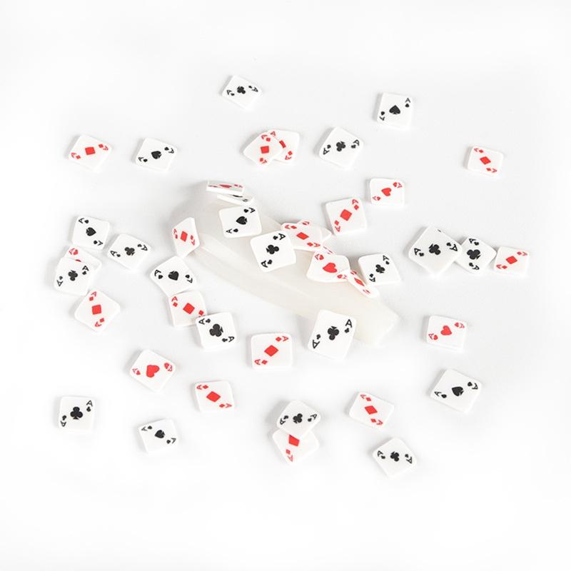 Playing Card Slices Charms for Resin  Slime Making Pieces Sticker for DIY Crafts Nail Art Cellphone Decor
