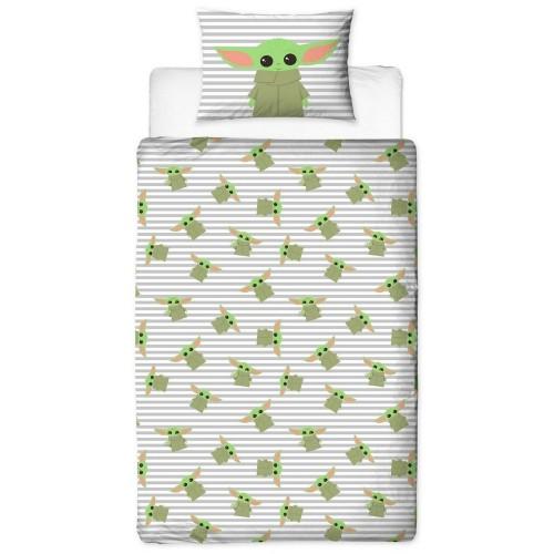 Star wars: The Mandalorian The Child Duvet Cover Set cm grigio/verde