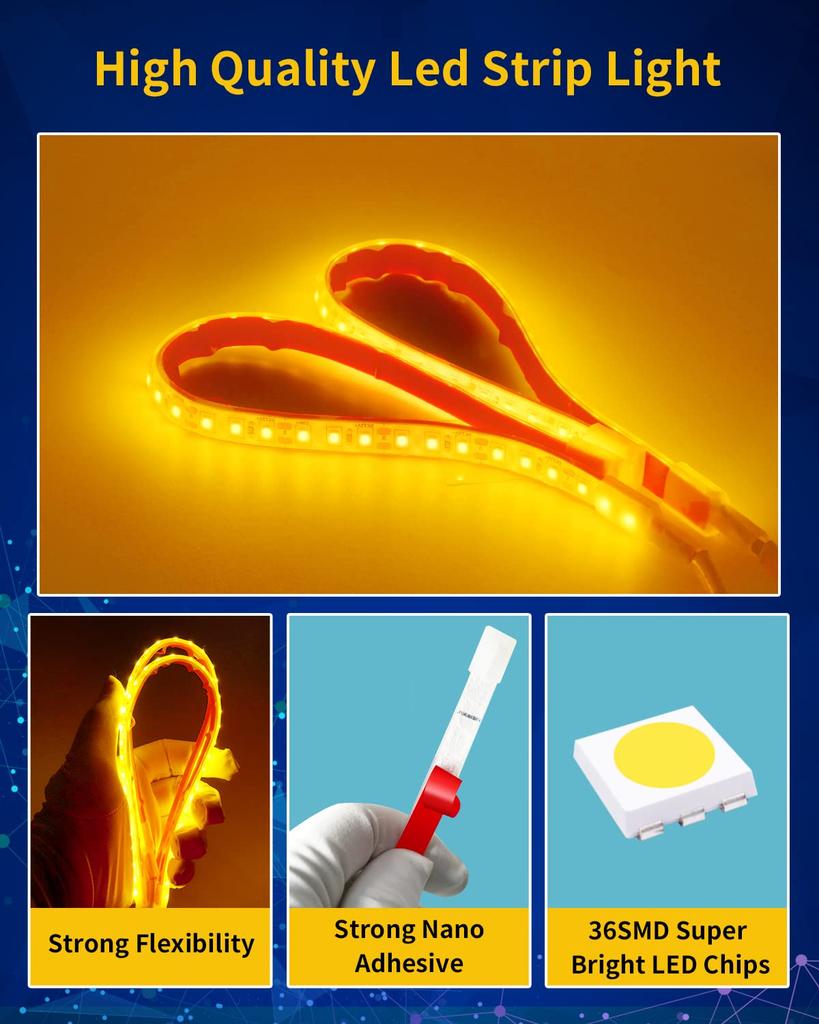 Fita de LED DUOFU365, Fita de LED para Carro, Luz de Pé, Interior, Barco,