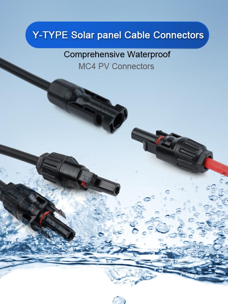 Solar Connector Photovoltaic Panel Adaptor Y Branch Plug 1 To 2 Parallel Connection of Battery Plate Assembly RV PV Group Line