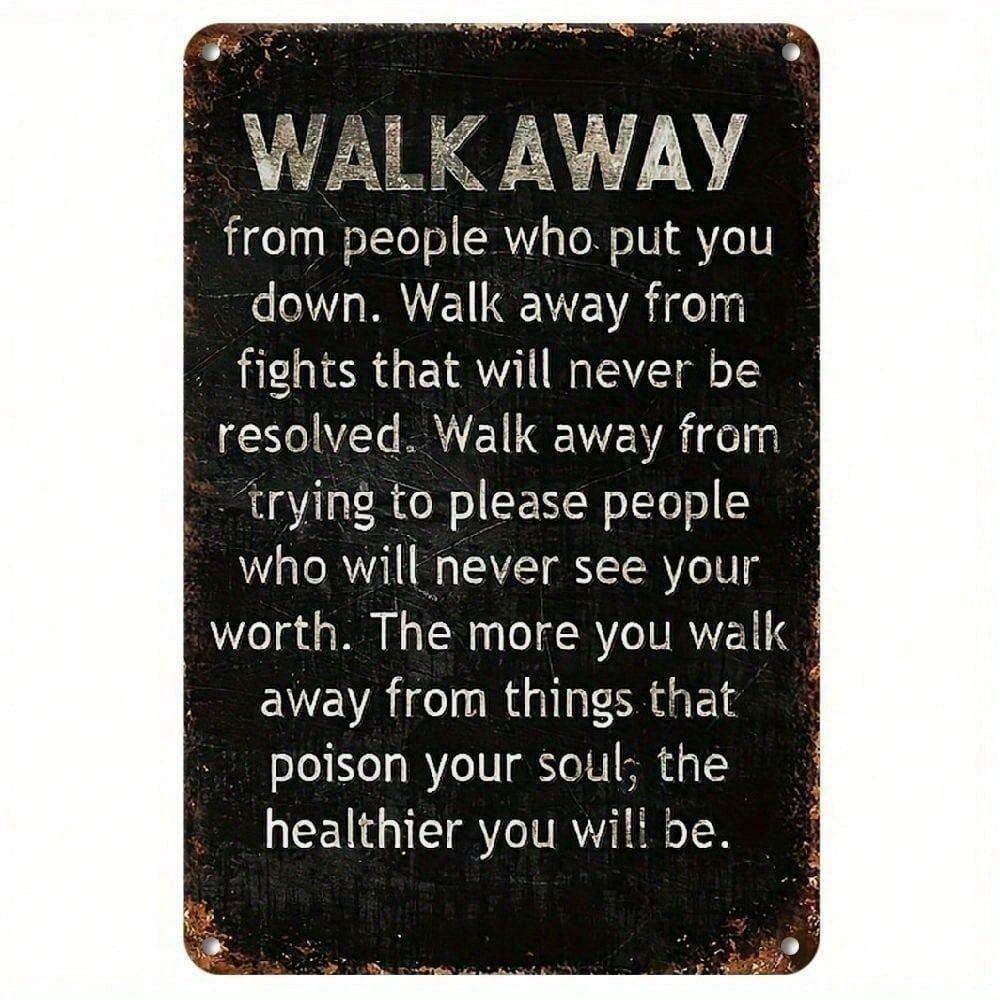 Vintage Metal Poster Motivational Quote Wall Sign for Home