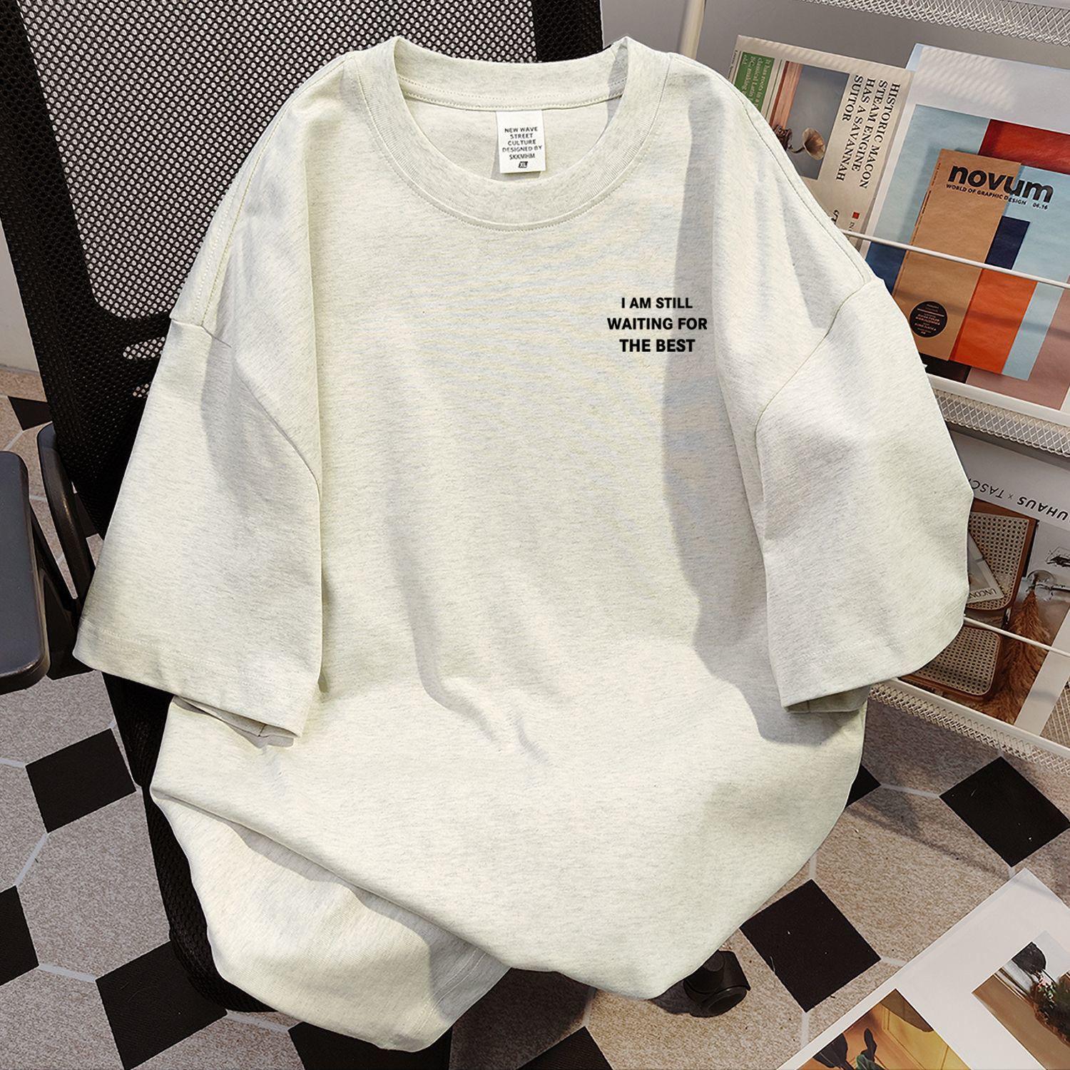 Pure cotton spring and summer clothing ruffian handsome couple clothing men s retro ins letter short-sleeved T-shirt new loose half-sleeved S