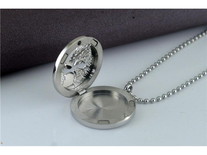 European & American Wisdom Tree Titanium Steel Necklace with Photo Pendant & Personalized Engraving - Gift STN654