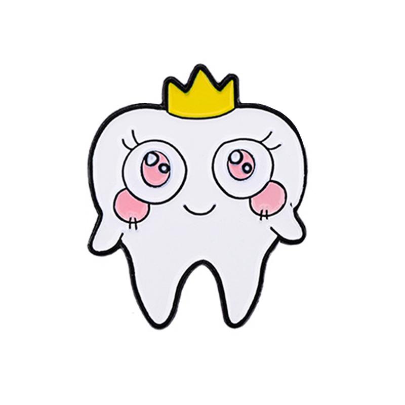 Chic White Toothbrush Brooch: Love Your Smile & Happy Brushing