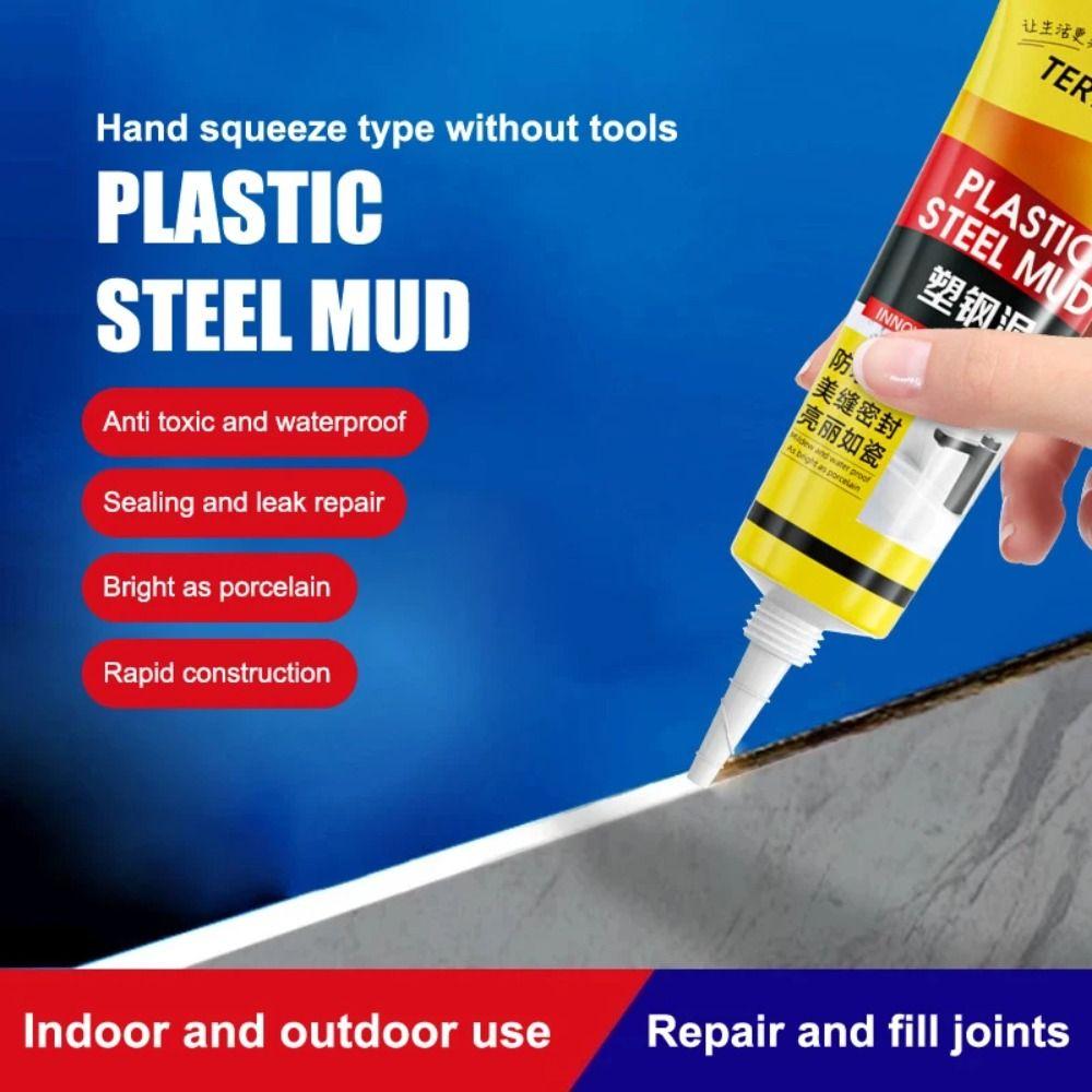 1Pcs Waterproof Epoxy Paste White Caulking Glue New Plastic Steel Mud Bathroom Toilet
