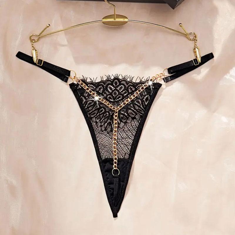 G-String Women's Panties Body Underwear Sexy Thongs Erotic Gift Girls Plus Size Adjustable Thong Lace See-through Bikini Briefs