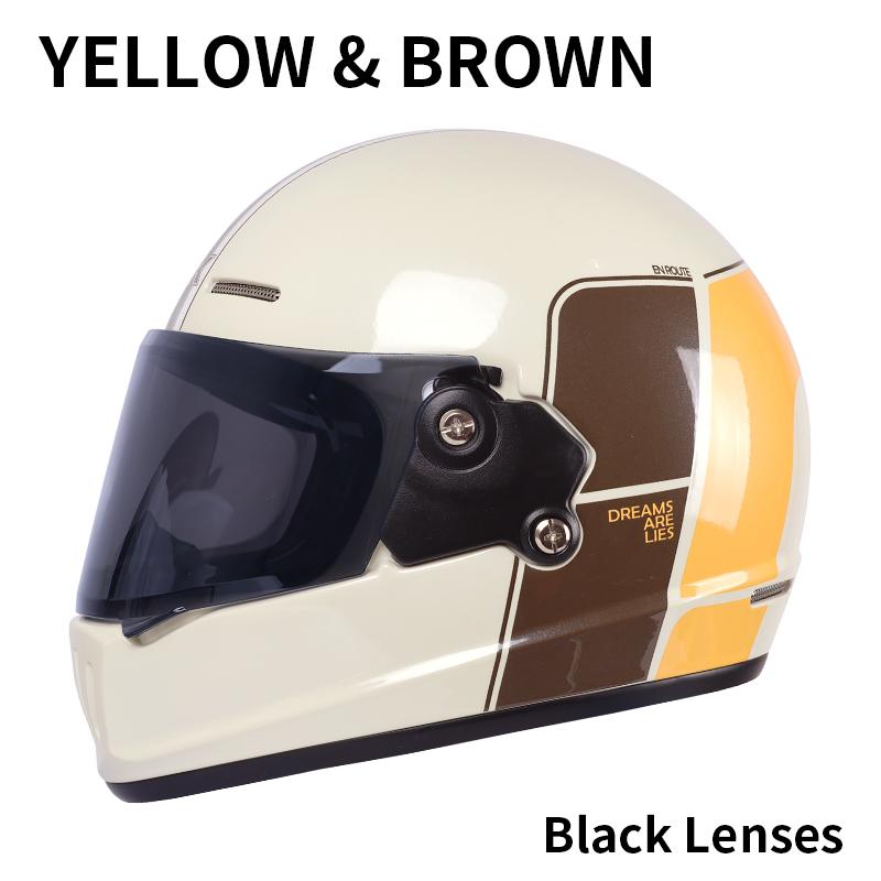 Unisex Retro Full Face Motorcycle Helmet 3C DOT Certified Four Seasons Cruise Multiple Design Options for Men And Women