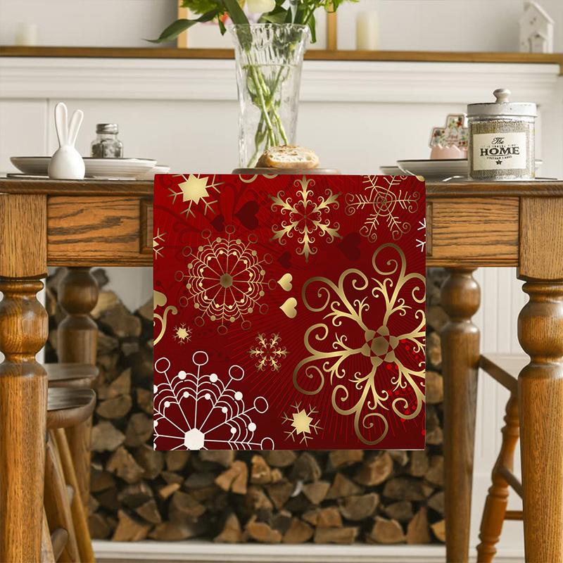 1PC Print Snowman For Home Xmas Table Decor Creative Christmas 33*183cm Table Runner Table Mat