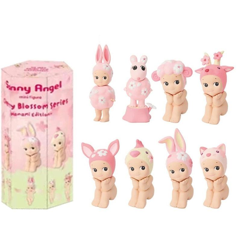 Cute Sonny Angel Cherry Blossom Series Hanami Edition Random Blind Box Pink Mini Doll Toys for Kids Children Gifts GZW