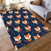 Cute Foxes with Colorful Scarves Carpet Yoga Living Room Room Decor Children's Crawling Mat Doormat Area Rug Games Mat