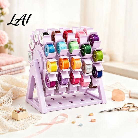 Sewing Thread Organizer Rotating Organizer 60 Spools Capacity 360 Degree Swivel Supplies Storage Rack Embroidery Holder for Room Organization