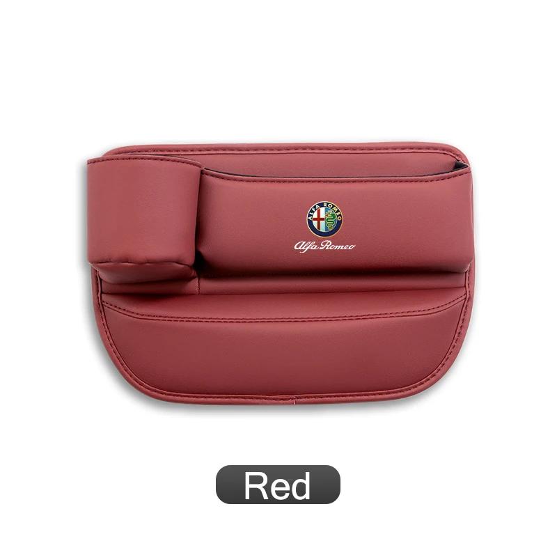 Car Stickers For Alfa Romeo Car Seat Gap Organizer Storage Box Leather Side Storage Pocket Wallet Keys Card Cup Holder For Alfa QI7