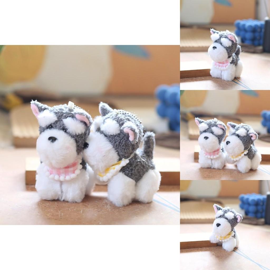 Adorable Plush Schnauzer Keychain Soft Short Plush Cute Dog Bag Charm 12cm