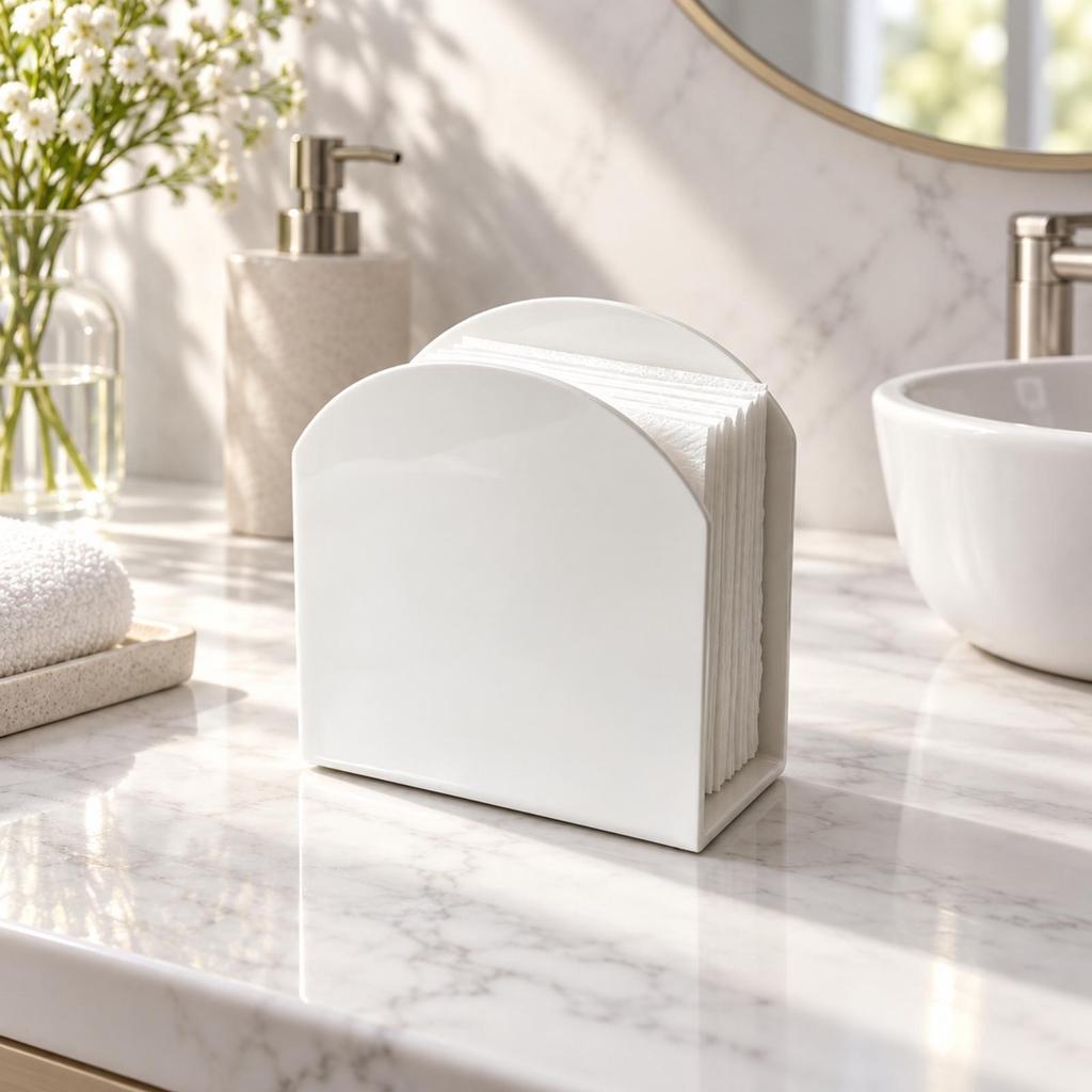 ArchTop Tabletop Napkin Holder Standing Acrylic Lightweight Countertop Organizer for