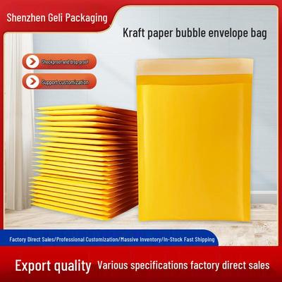 Thickened Yellow Kraft Paper Bubble Mailer with Self-Adhesive Strip